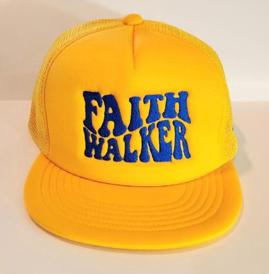 Faith Walker - "Limited Edition" Yellow Gold and Royal Blue Foam Trucker Hat