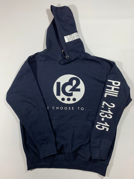 "I Choose To" NAVY BLUE "Circled IC2 Logo" Hoodie